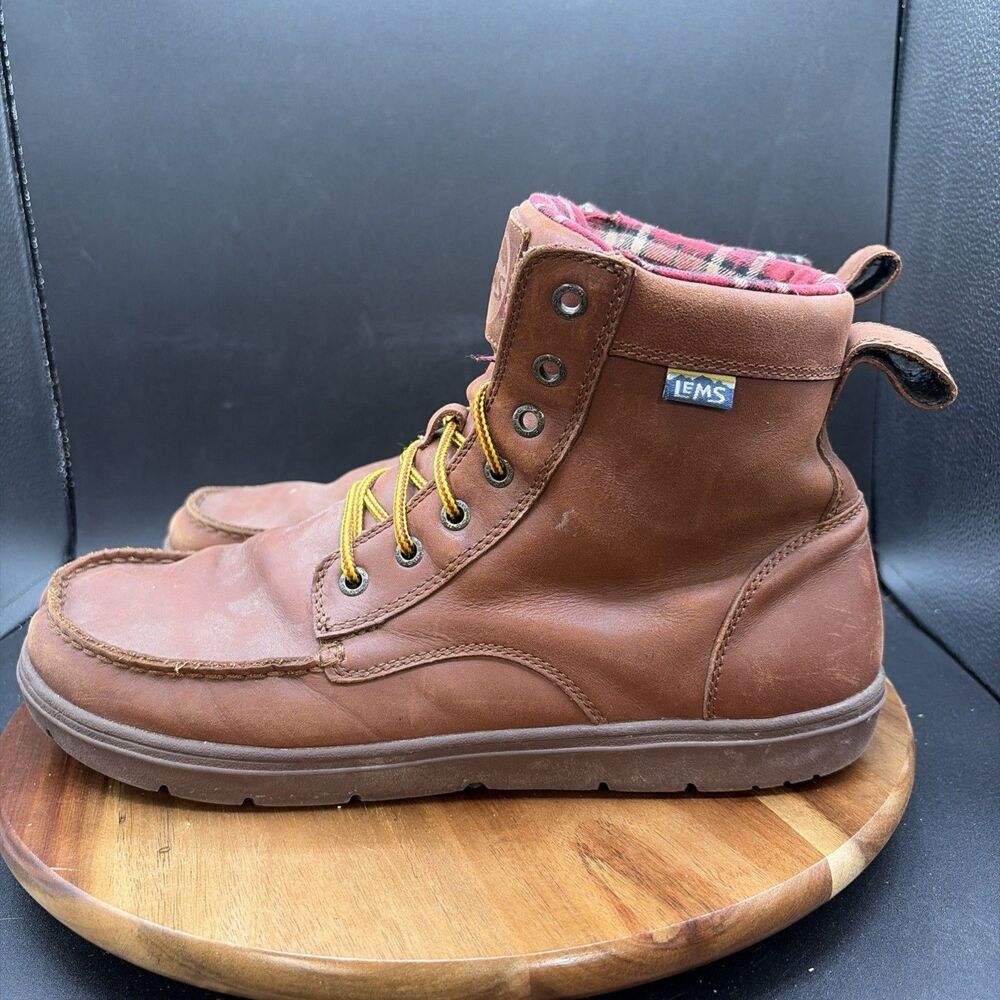 Lems Boulder Boot Leather Mens Size 12.5 Shoes Brown Minimalist Hiking
